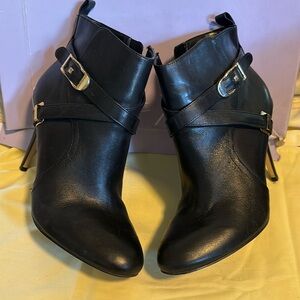 Short Black dress boot 3 1/2 inch heels
